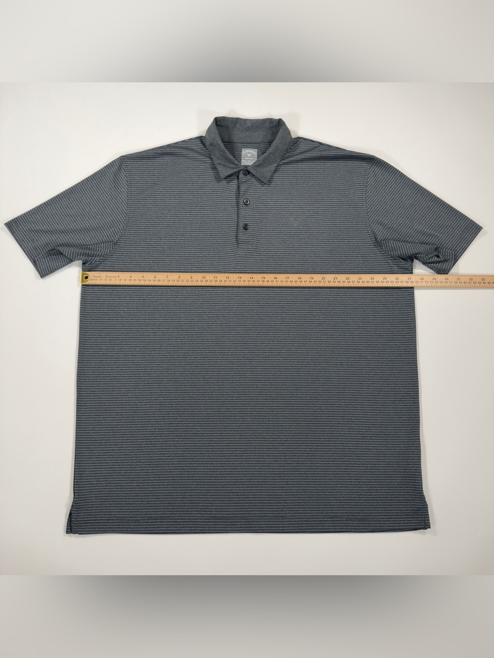 Callaway Opti-Dri Golf Polo Shirt Mens XXL Gray Micro Stripe Short Sleeve Tour - Picture 9 of 10
